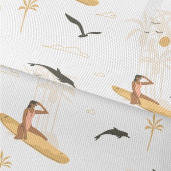 Surfing Season Illustration Waterproof Oxford