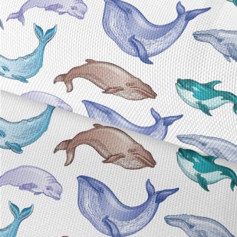 Colorful Whale Illustration Waterproof Oxford
