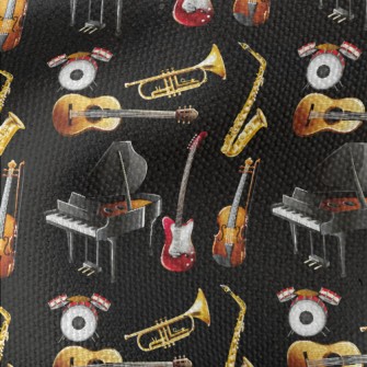 Common Musical Instrument Patt Waterproof Canvas