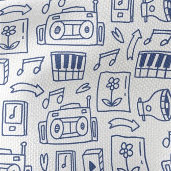 Music Player Doodle Waterproof Canvas
