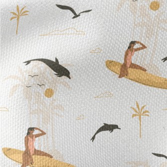 Surfing Season Illustration Waterproof Canvas