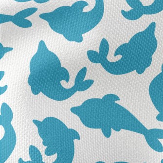 Blue Dolphin Silhouette Waterproof Canvas