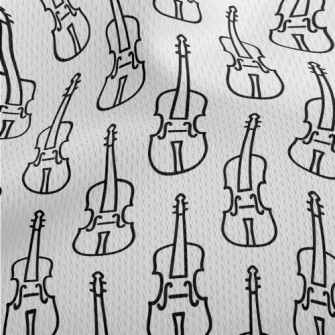 Simple Violin Pattern Athletic Mesh Flat Back
