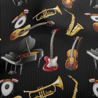 Common Musical Instrument Patt Athletic Mesh Flat Back