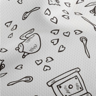 Hand Drawn Love Coffee Athletic Mesh Flat Back