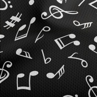 Musical Note Symbol Pattern Athletic Mesh Flat Back