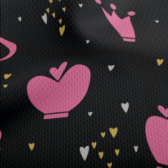 Cartoon Pink Crown Athletic Mesh Flat Back