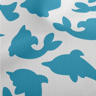 Blue Dolphin Silhouette Athletic Mesh Flat Back