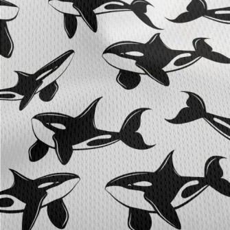 Cute Killer Whale Pattern Athletic Mesh Flat Back