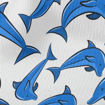 Blue Dolphin Pattern Terry