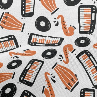 Hand Drawn Jazz Doodles Performance Linen