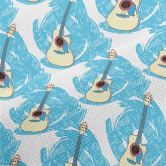 Blue Electric Guitar Performance Linen