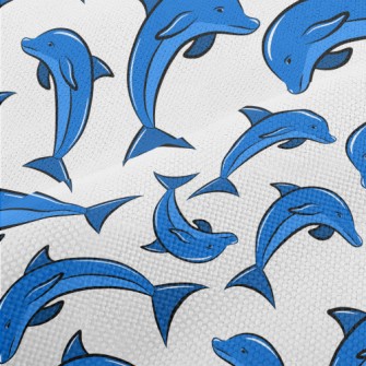 Blue Dolphin Pattern Performance Linen