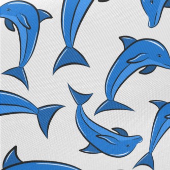 Blue Dolphin Pattern Twill