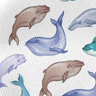 Colorful Whale Illustration Standard Corduroy