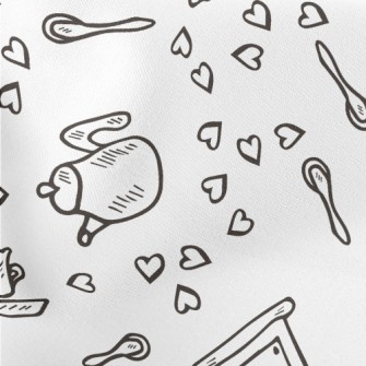 Hand Drawn Love Coffee Stretch Ponte