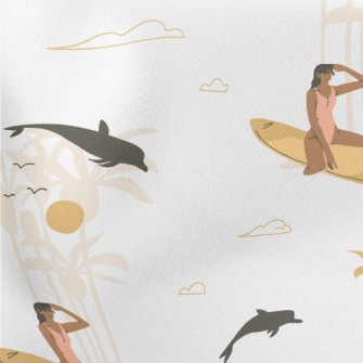 Surfing Season Illustration Stretch Ponte