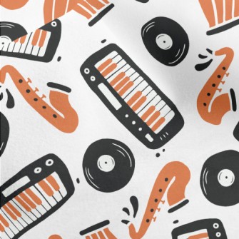 Hand Drawn Jazz Doodles Micro Fleece