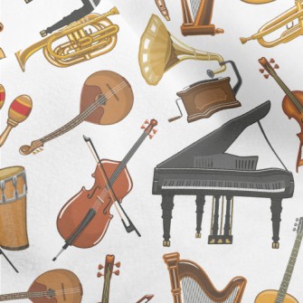 Classic Retro Musical Instrume Micro Fleece