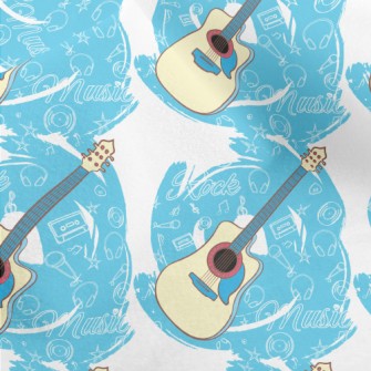 Blue Electric Guitar Micro Fleece