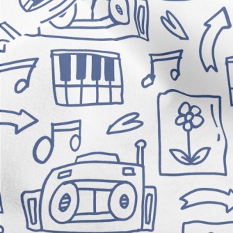 Music Player Doodle Micro Fleece