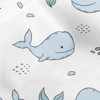 Hand Drawn Cute Whale Micro Fleece