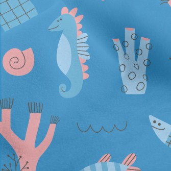 Cartoon Cute Marine Life Micro Fleece