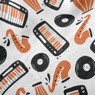 Hand Drawn Jazz Doodles Minky