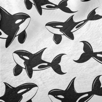 Cute Killer Whale Pattern Minky