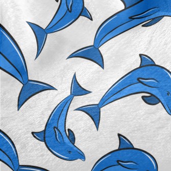 Blue Dolphin Pattern Minky