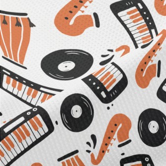 Hand Drawn Jazz Doodles Piqué