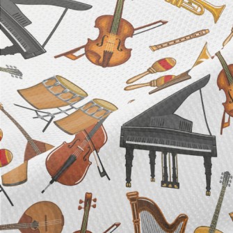 Classic Retro Musical Instrume Piqué