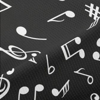 Musical Note Symbol Pattern Piqué
