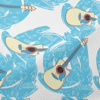 Blue Electric Guitar Piqué