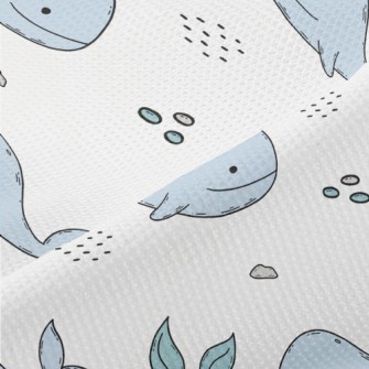 Hand Drawn Cute Whale Piqué