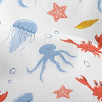 Cute Underwater Animals Lightweight Performance Linen