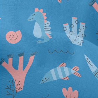 Cartoon Cute Marine Life Lightweight Performance Linen
