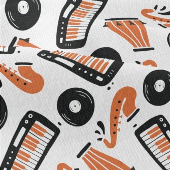 Hand Drawn Jazz Doodles Modern Jersey