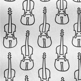 Simple Violin Pattern Jersey Backed Fleece