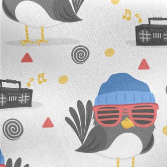 Cute Hip-hop Bird Jersey Backed Fleece