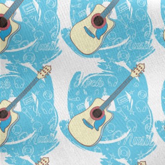 Blue Electric Guitar Jersey Backed Fleece
