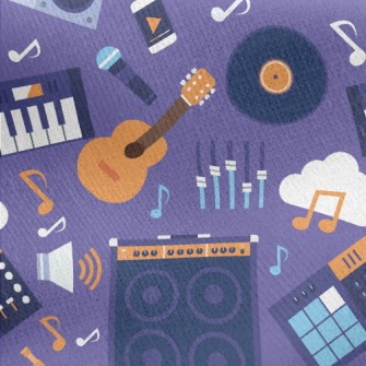 Recording Equipment And Musica Jersey Backed Fleece