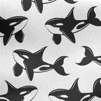 Cute Killer Whale Pattern Jersey Backed Fleece