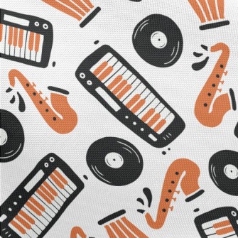 Hand Drawn Jazz Doodles Pongee