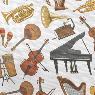 Classic Retro Musical Instrume Pongee