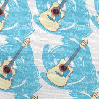 Blue Electric Guitar Pongee