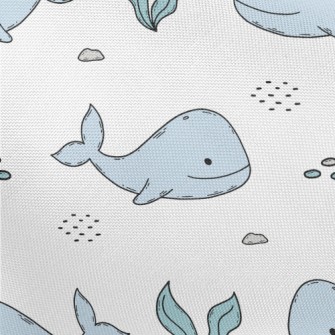 Hand Drawn Cute Whale Pongee
