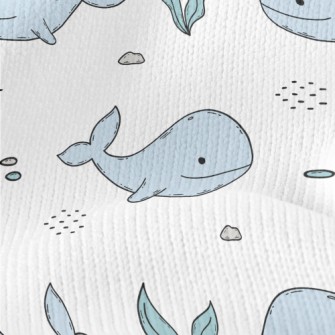 Hand Drawn Cute Whale Stretch Jersey