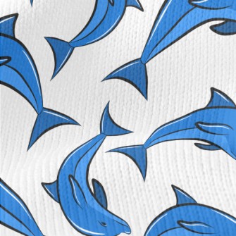 Blue Dolphin Pattern Stretch Jersey