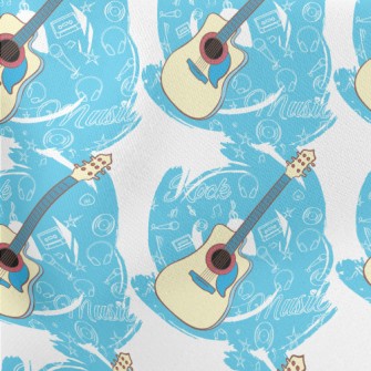 Blue Electric Guitar Lightweight Cotton Poplin